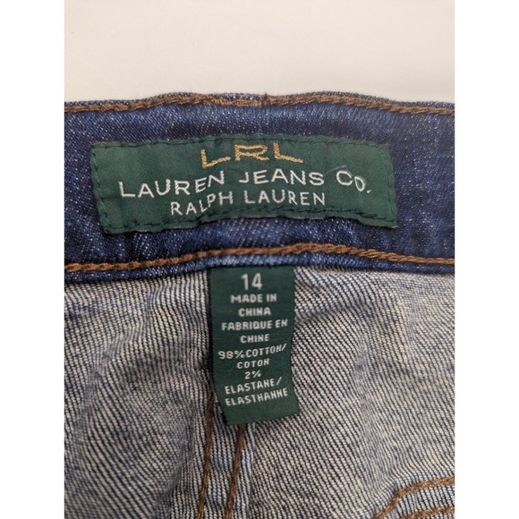 LRL Ralph Lauren Jeans Co Medium Wash Classic Straight Denim Jeans Plus Size 14 - Picture 4 of 10